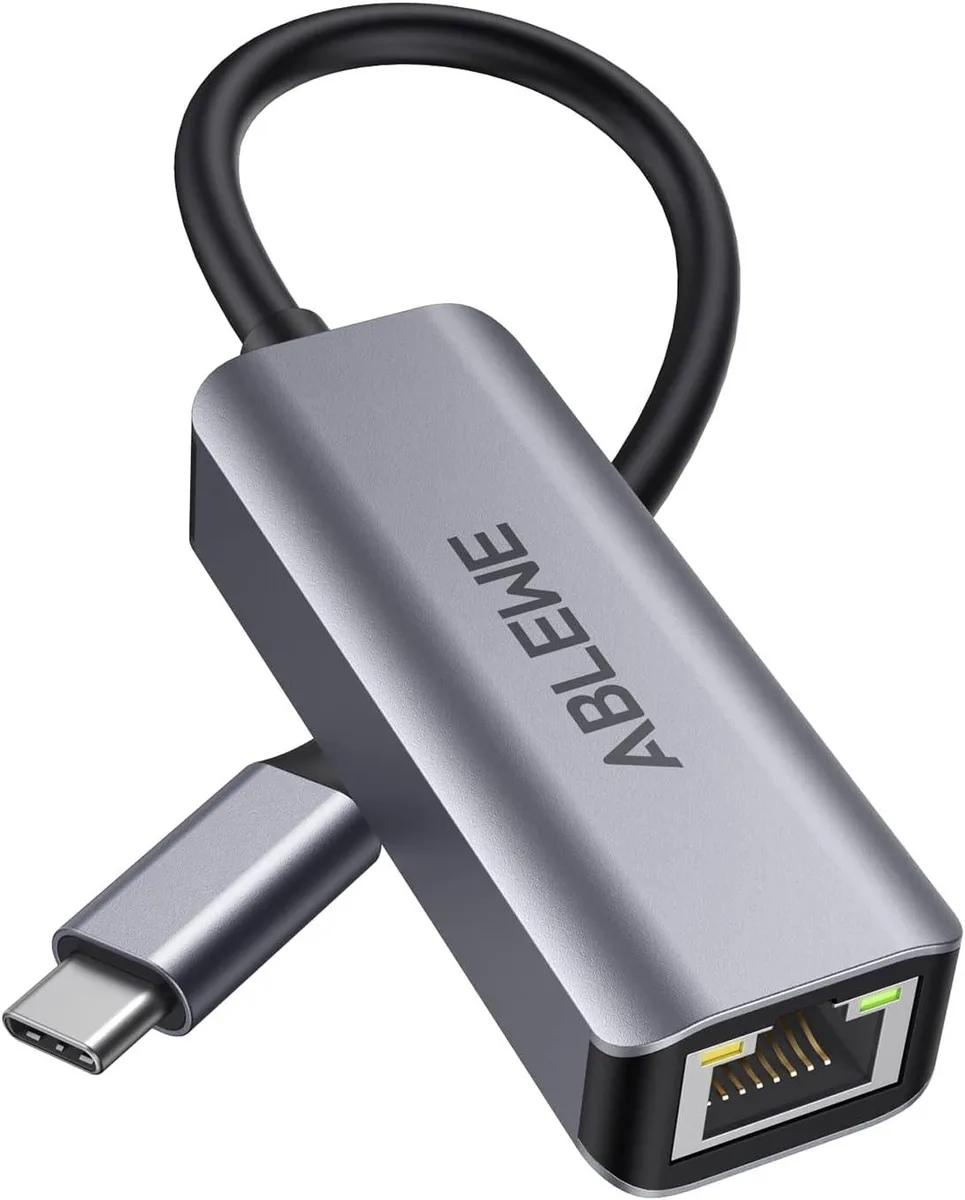 PISKEKAT PISKEKAT USB C to RJ45 Gigabit Ethernet Adapter Grey — product photo
