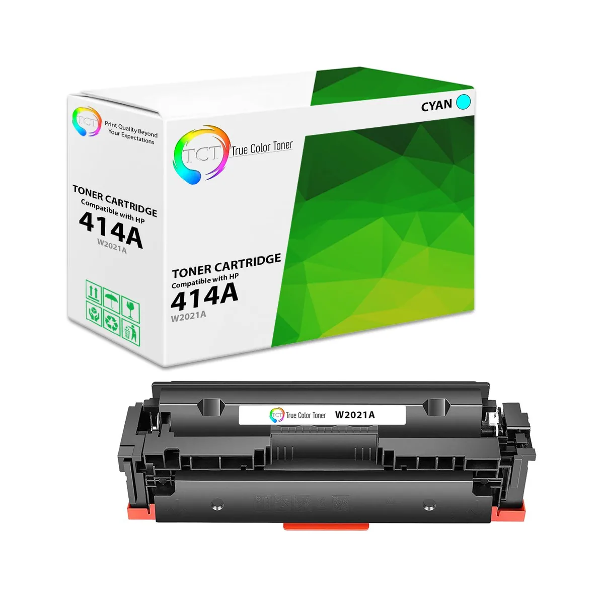 True Color Toner True Color Toner 414A Cyan Toner Cartridge W2021A 2100 Pages — product photo