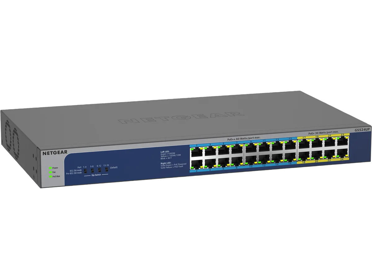 Netgear Inc. Netgear Inc. GS524UP-100NAS 24-port Gigabit PoE++ unmanaged network switch 480W — foto del prodotto