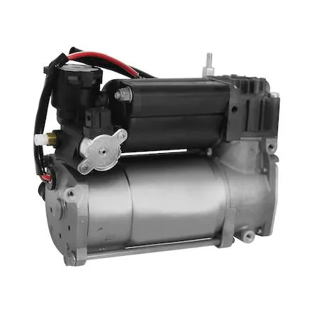 Unity 20-025002 air suspension compressor, silver metal cylinder with mounting bracket and electrical connector