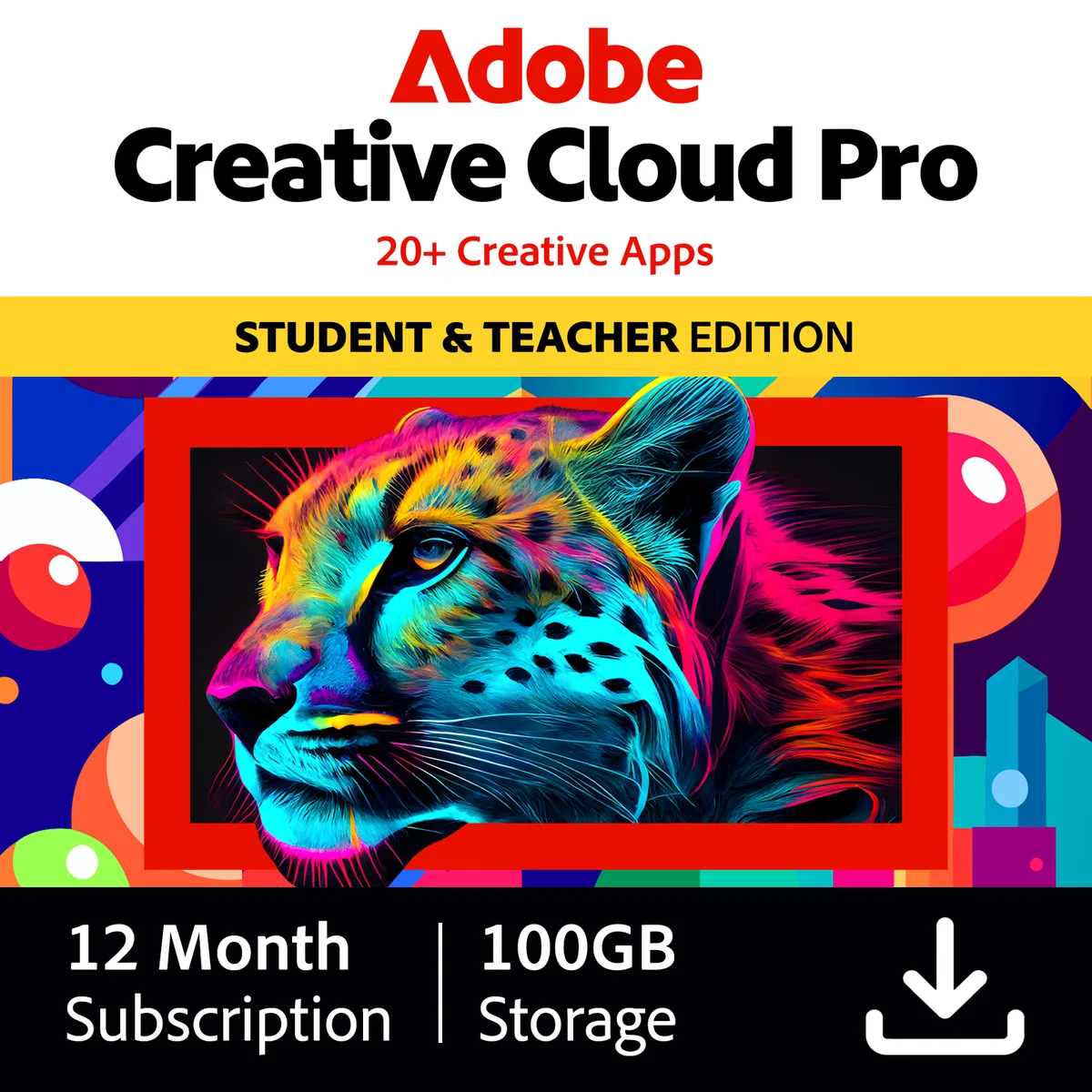 Adobe Adobe 30013186- Creative Cloud Pro Student Teacher 12 Month 100GB academic software — product photo