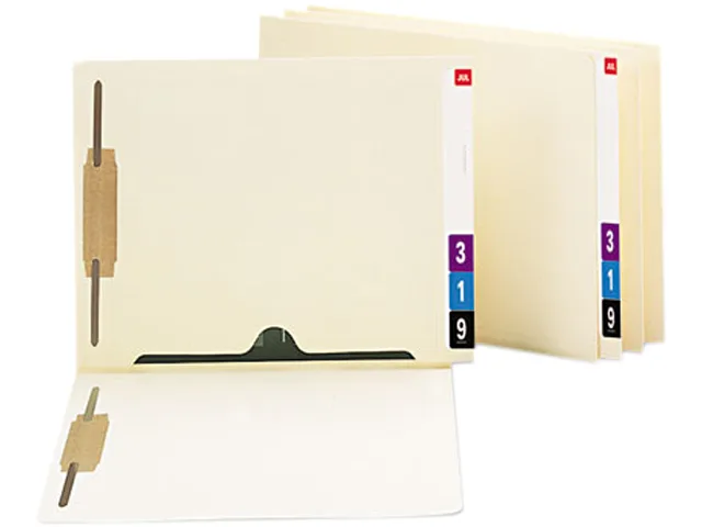Smead Smead 34101 file folder reinforced end tab pocket two fasteners letter manila 50 box — product photo