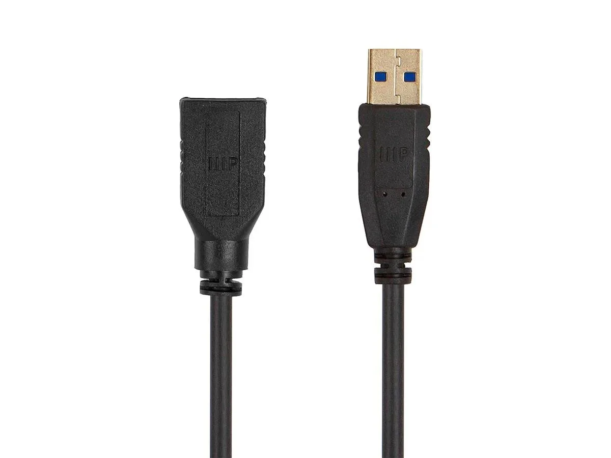 Monoprice Inc. Monoprice 138601 USB 3.0 Type-A to Type-A Female Extension Cable 6ft Black 32AWG — product photo