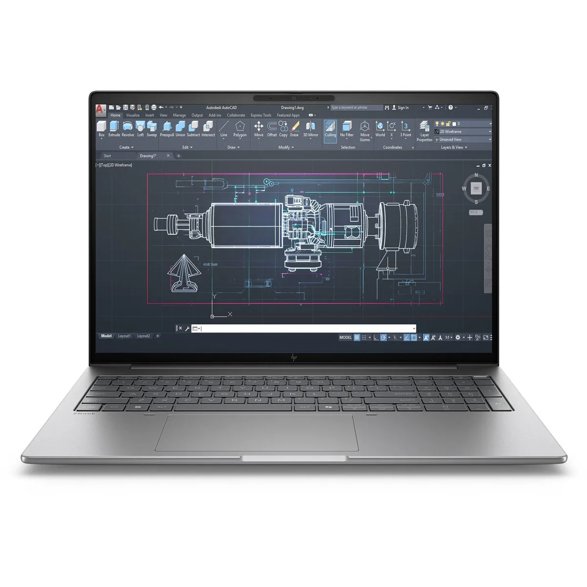 HP HP ZBook 8 G1i gaming laptop 16" FHD Intel Core Ultra 7 265H 32GB 4TB RTX 500 — product photo