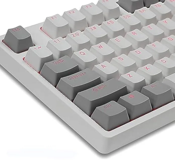 TAURKENAM TAURKENAM PBT Doubleshot Keycap Set 109pcs OEM 1.4mm Gray White — product photo