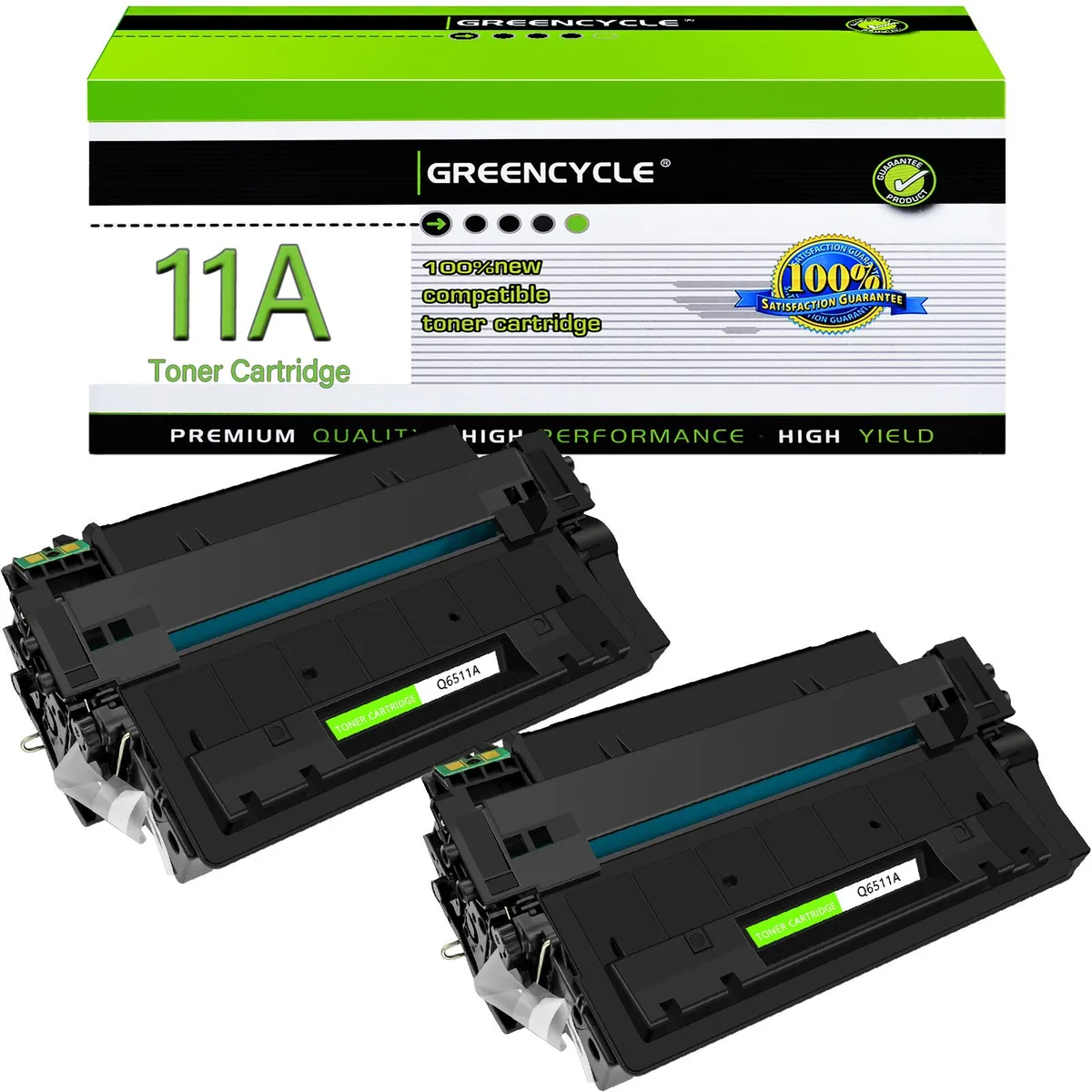 GREENCYCLE GREENCYCLE Q6511A compatible toner cartridge 2-pack 6000 pages black — product photo