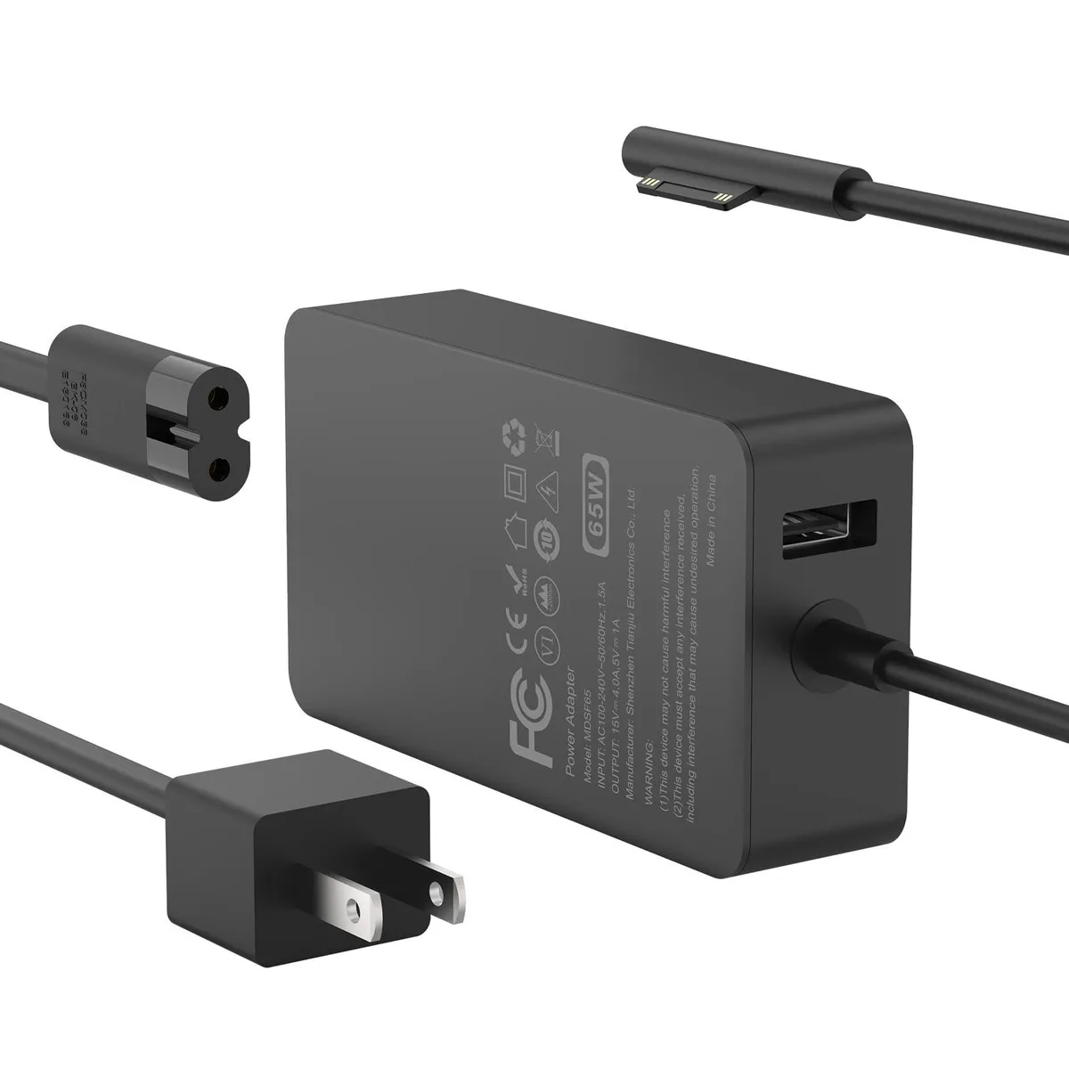 65W AC Adapter MDSF65 for Microsoft Surface Pro 11 10 9 8 7+ 7 6 5 4 3 X — product photo