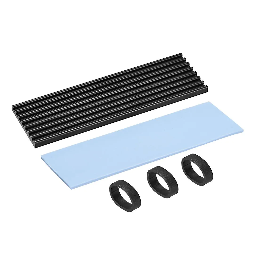 Unique-Bargains Unique-Bargains M.2 Aluminum Heatsink Kit 70x22x3mm Black with Silicone Thermal Pads for 2280 SSD — product photo
