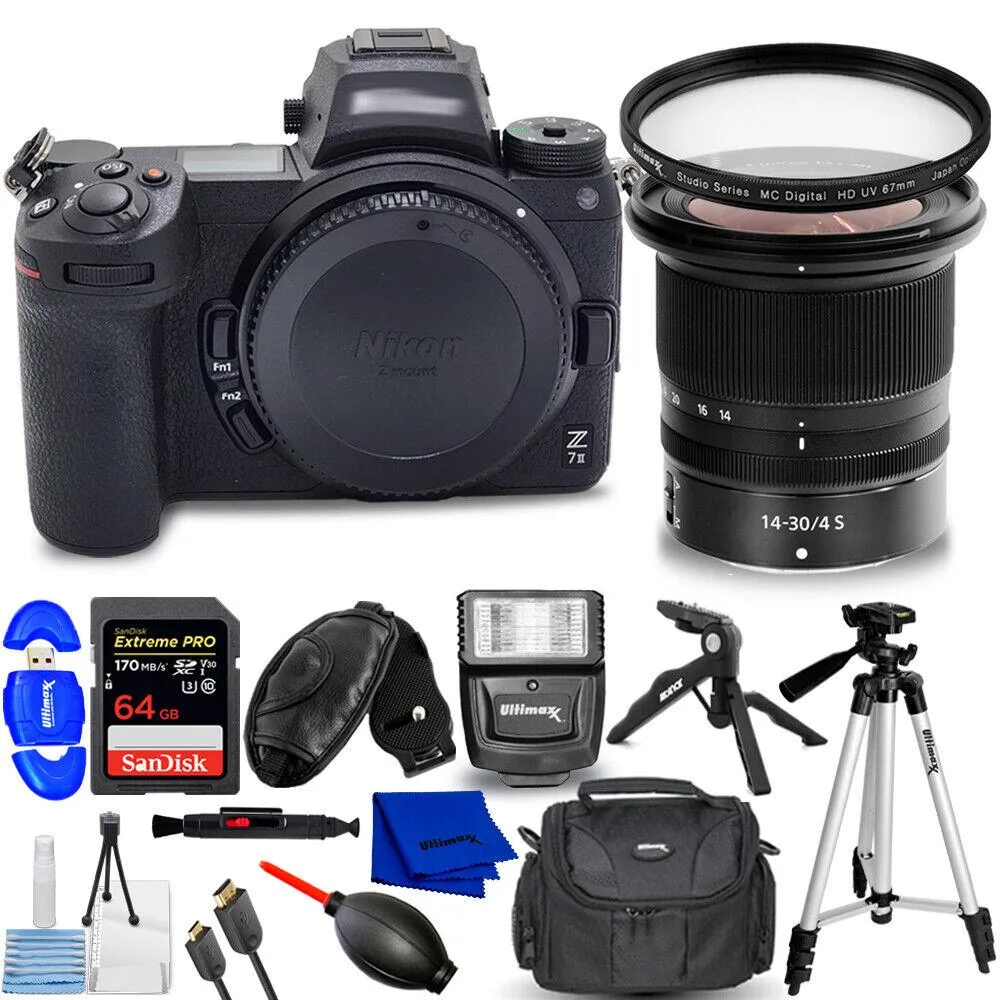 Nikon Global Nikon Z 7II 45.7MP Compact Mirrorless Camera 14-30mm f/4 Lens 64GB Bundle — product photo