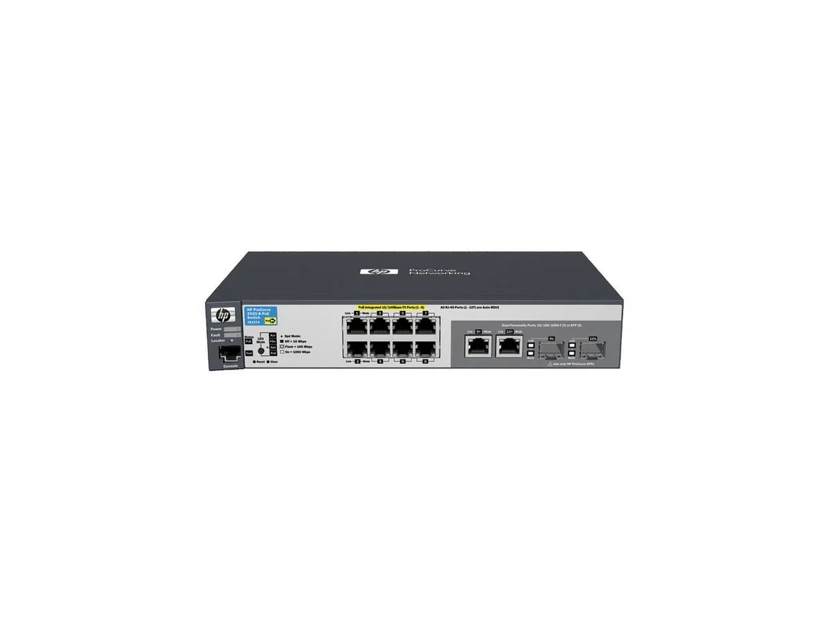 HPE HPE ProCurve 2520-8-PoE J9137A network switch — product photo