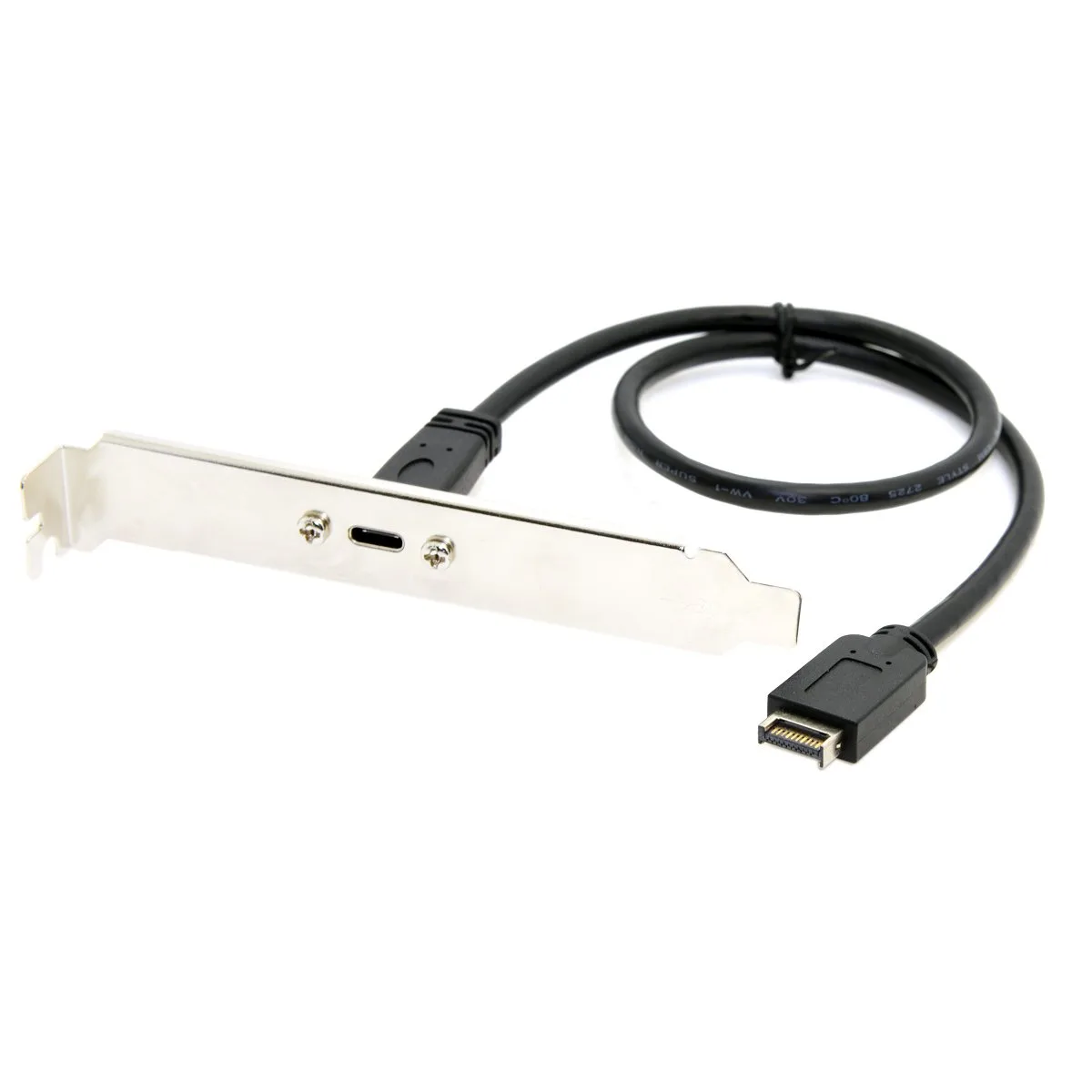 TeKit TeKit USB 3.1 Front Panel Header to USB-C Female Extension Cable 40cm Panel Mount Screw — product photo
