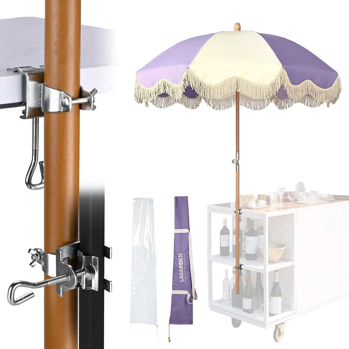 LAGarden LAGarden 07LAUUBB002-PS6DC-05 patio umbrella 6ft Purple — product photo