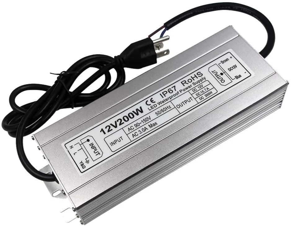 BONAEVER BONAEVER LED Power Supply 200W 12V IP67 — product photo