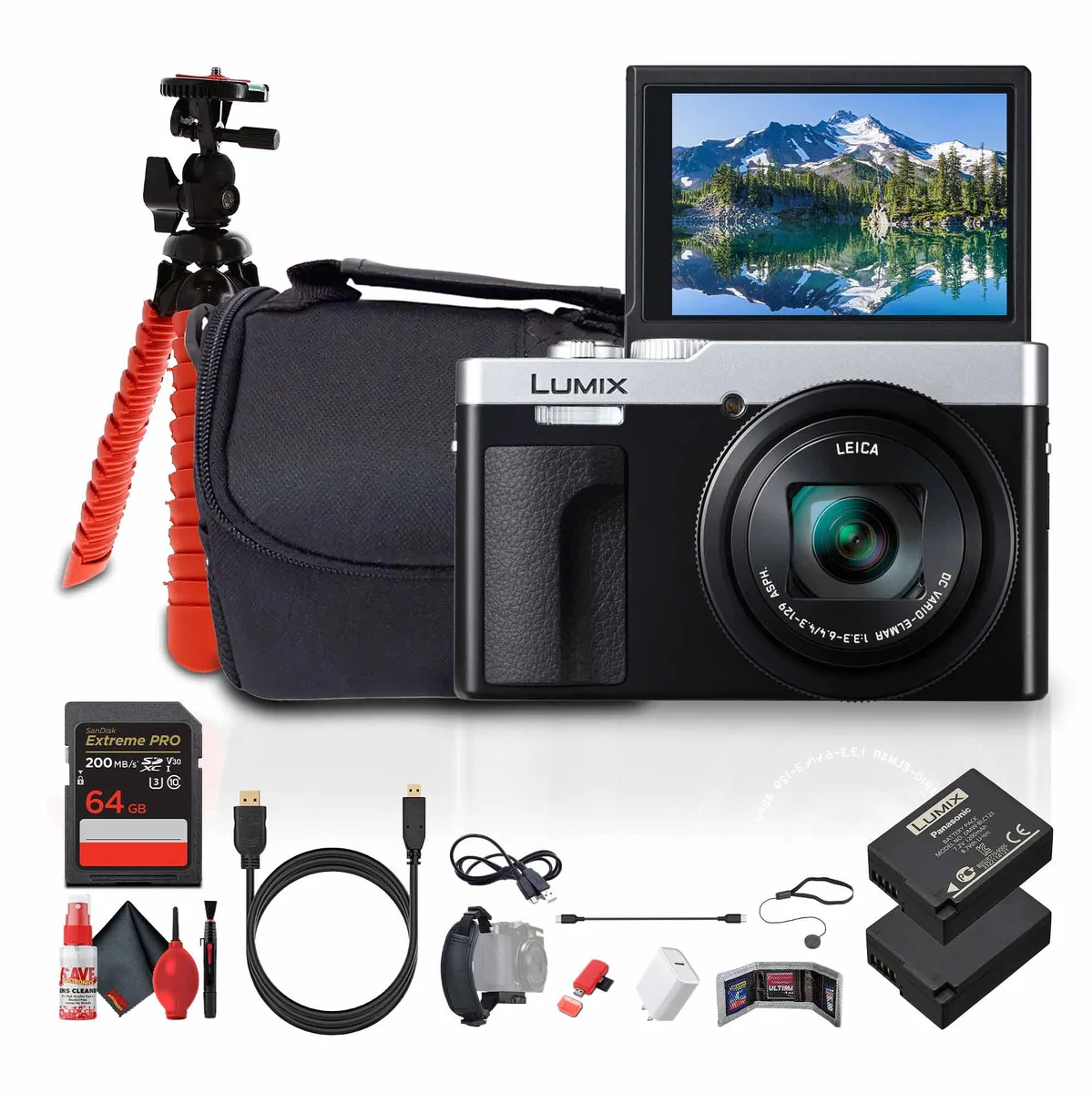 Panasonic Panasonic ZS99 20.3MP 30x Zoom Compact Camera Silver Bundle — product photo