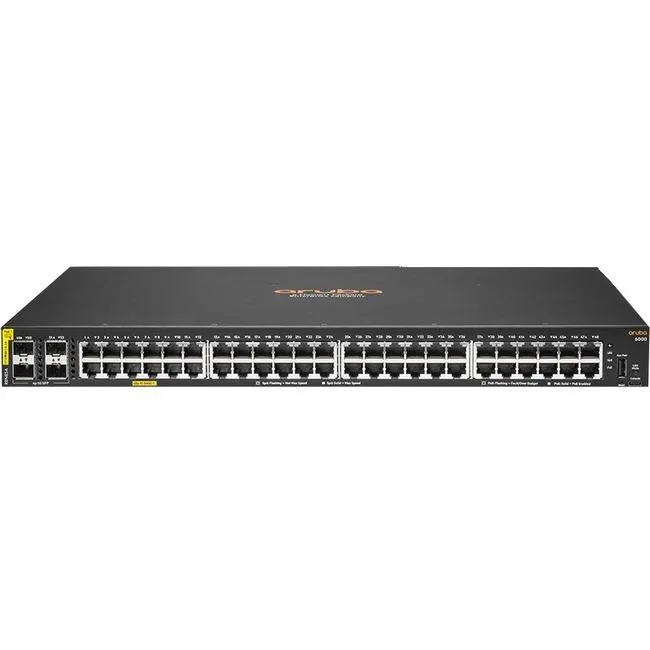 HPE HPE Aruba 6000 R8N85A#ABA 48G 4SFP 370W PoE network switch — product photo