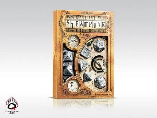 Q Workshop Q Workshop Steampunk Metal Black Polyhedral 7-Die Set — product photo