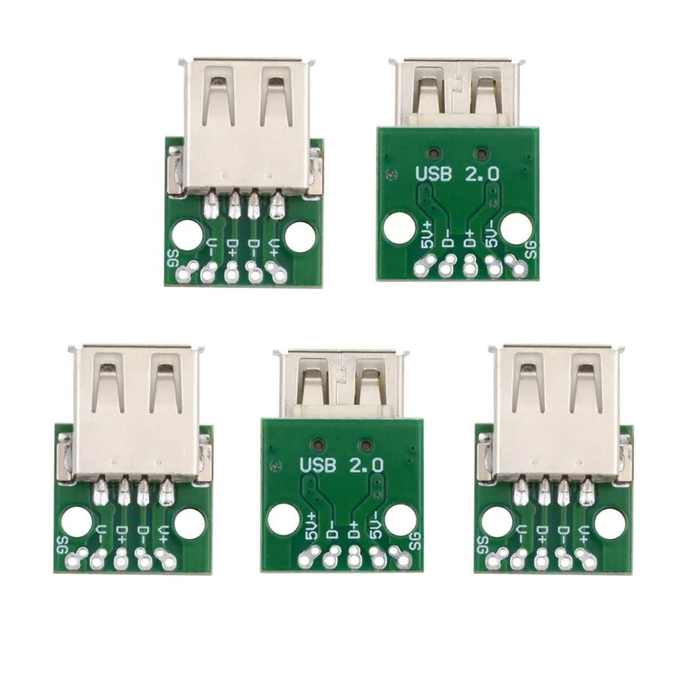 LORDWORLD LORDWORLD USB 2.0 Type-A Female Flange Connector 5pcs 480Mbps — product photo