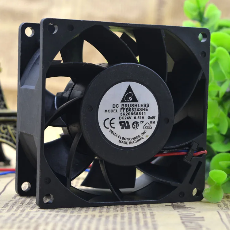 Fans Fans Delta FFB0824EHE-F00 8CM 8038 24V .75A 3-wire case fan — product photo