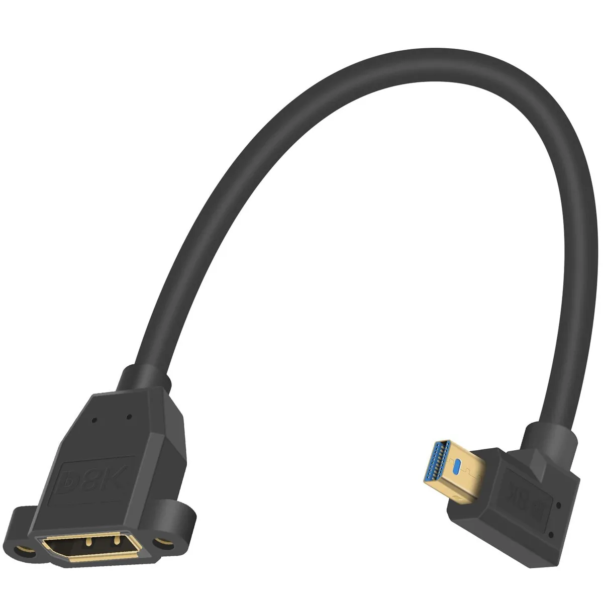 BUCIER BUCIER Mini DP to DP 1.4 cable 30cm left angle panel mount — product photo