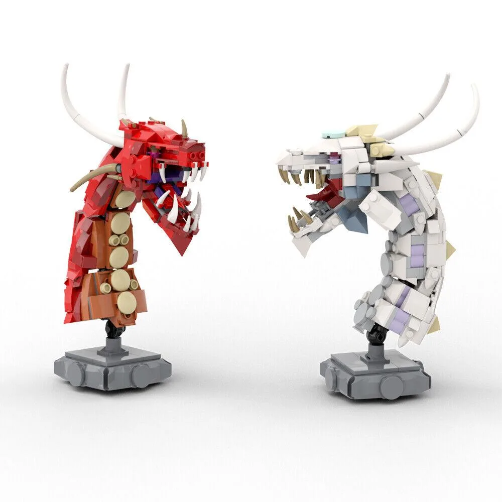 ZITIANYOUBUILD ZITIANYOUBUILD 2-in-1 Fire and Ice Dragons Bust 648 Pieces — product photo