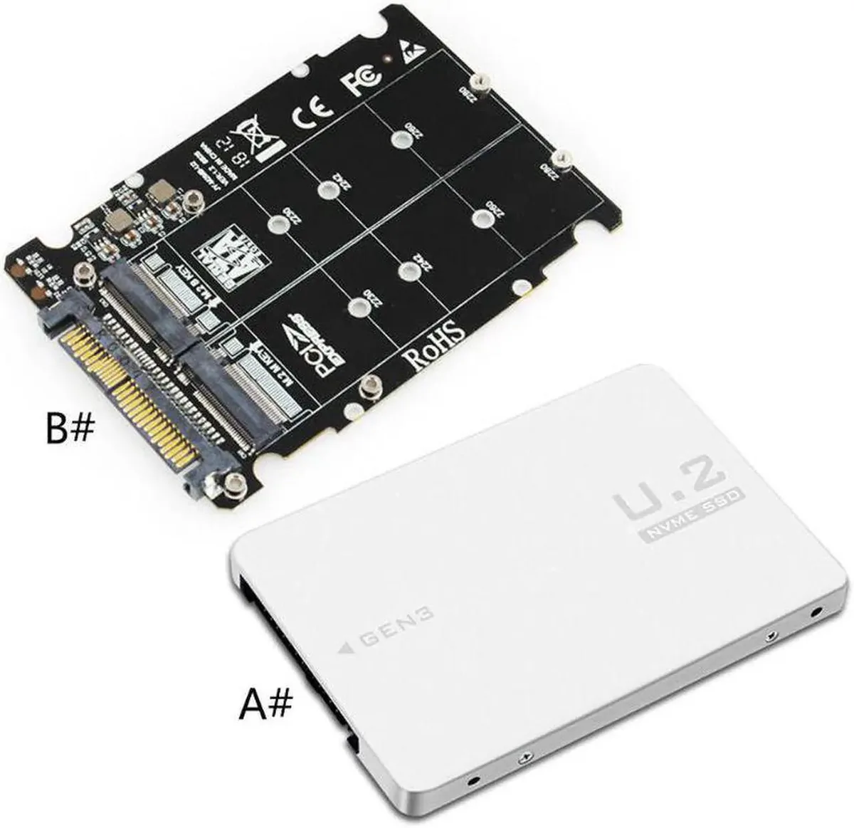 Vszerda Vszerda M.2 NVMe SATA to U.2 Adapter 2-in-1 2280 2260 2242 2230 — product photo