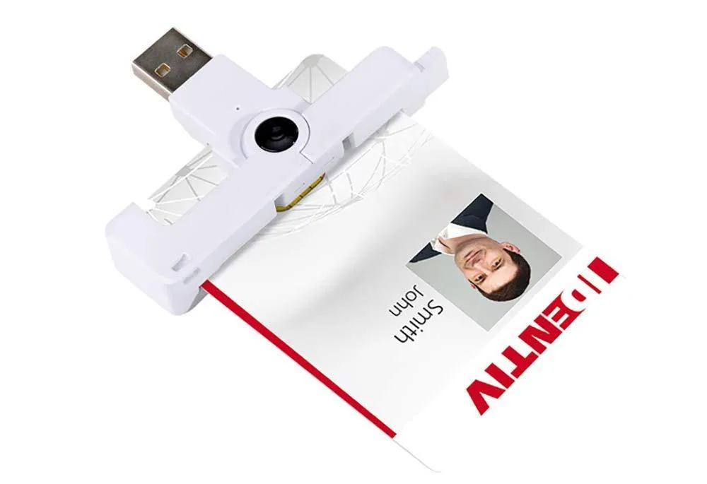 Compact foldable USB smart card reader with matte finish
