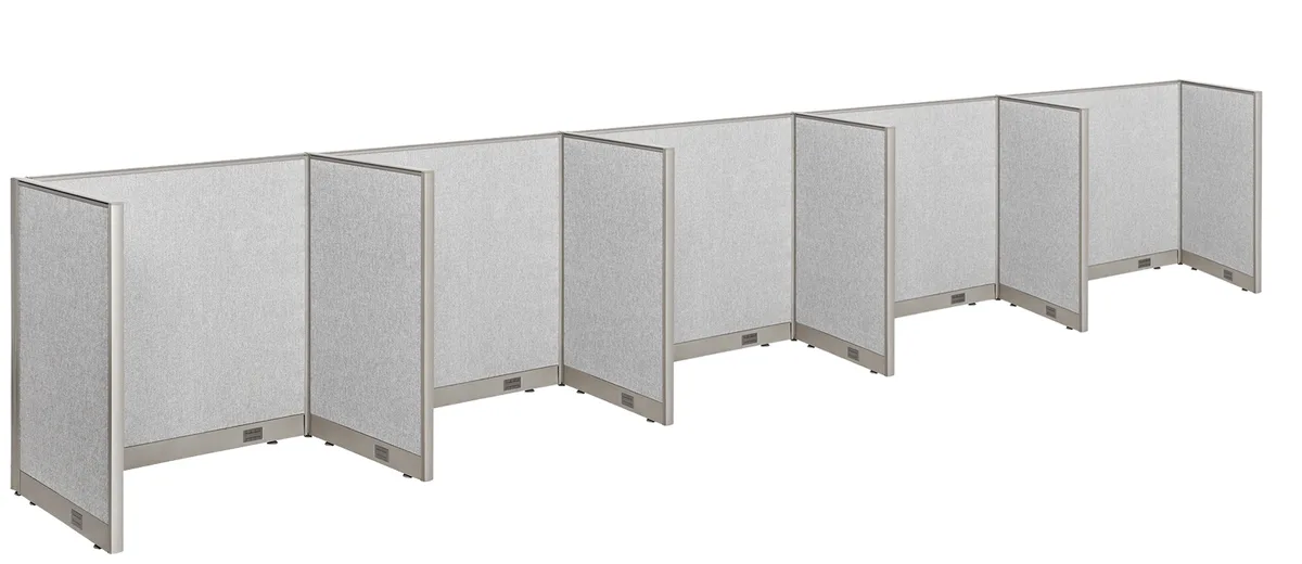 GOF GOF 5-Person Workstation Cubicles 30"D x 240"W x 48"H office furniture — product photo