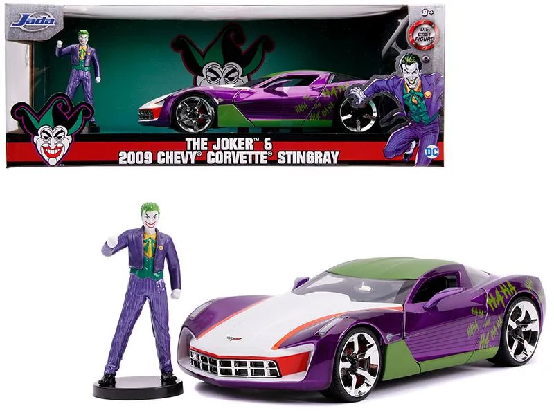 Jada Jada 31199 2009 Chevrolet Corvette Stingray 1/24 vehicle with Joker figurine — product photo