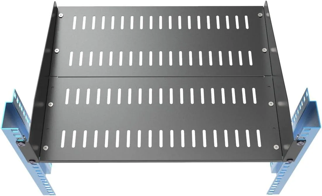TAURKENAM TAURKENAM 2U Vented Server Rack Shelf 14-17 inch Depth 19 inch 44 lb — product photo