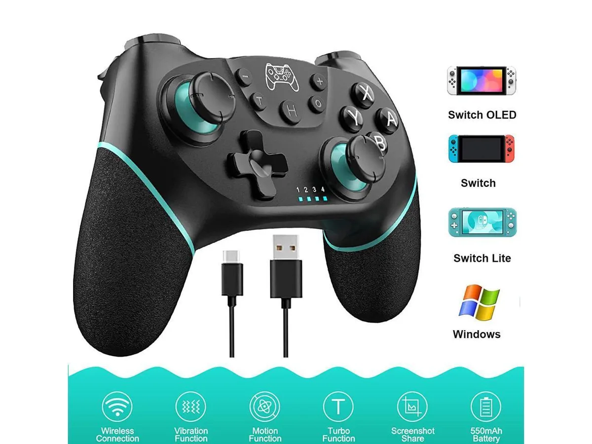 BONAEVER BONAEVER Switch Controller Wireless Pro Controller Compatible Nintendo Switch PC Game Controller Black — product photo