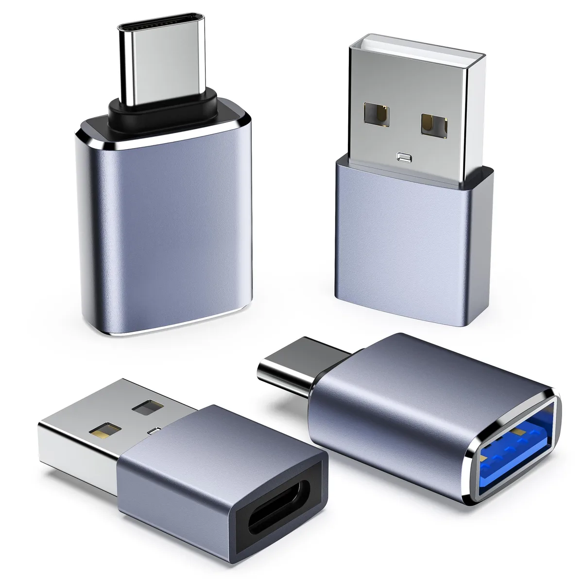  Marsno USB C to USB Adapter 4 Pack Light Gray — product photo