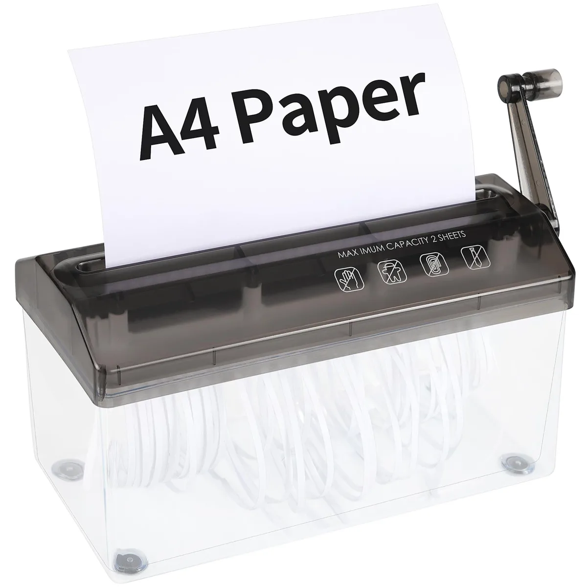 Bling Musae WD23BK manual paper shredder 2 sheets 3.0 L black office equipment — product photo