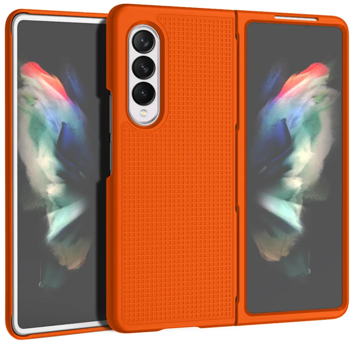Nakedcellphone Nakedcellphone Grid Case Slim Hard Shell Cover Samsung Galaxy Z Fold 3 5G Orange — product photo