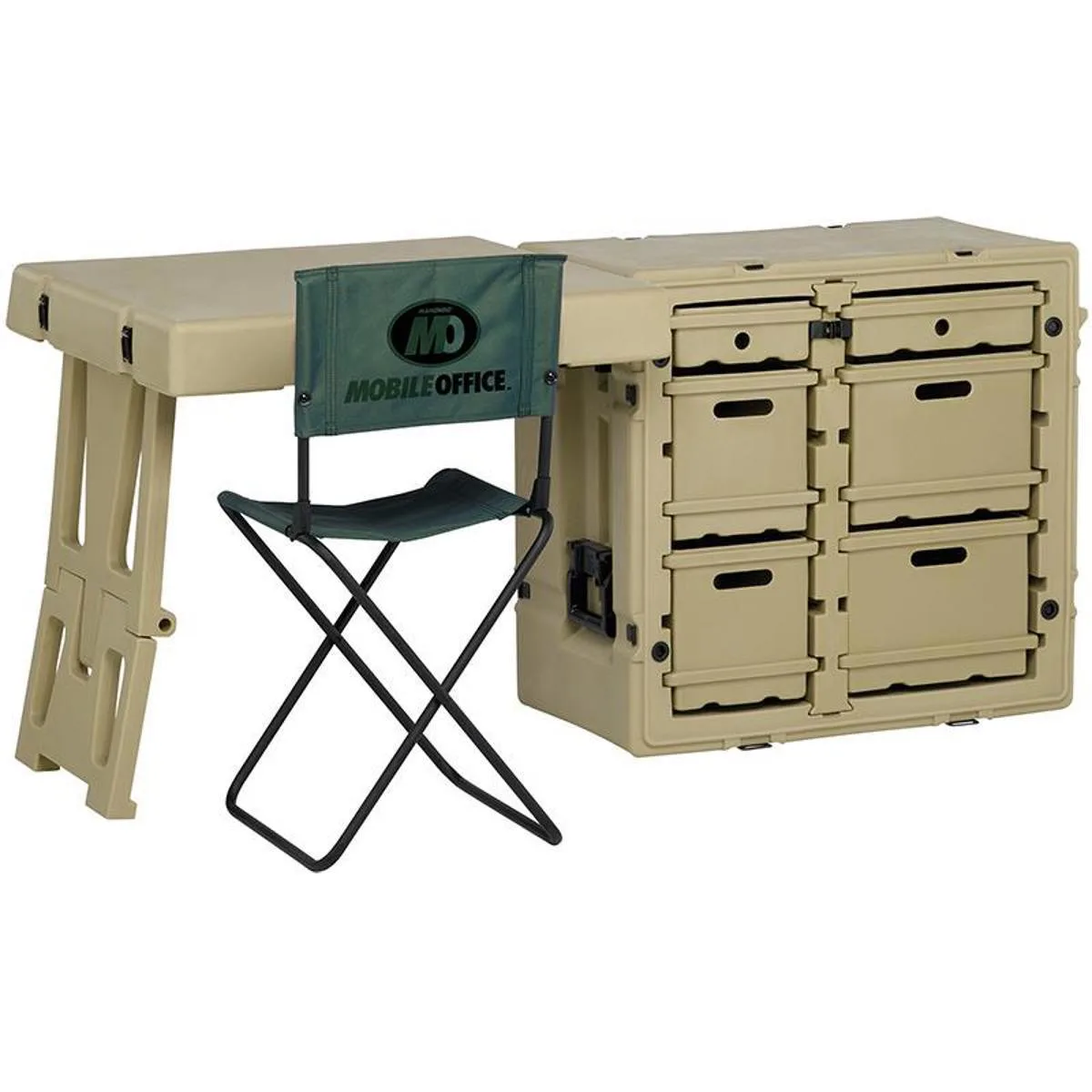 Pelican Products, Inc. Pelican 472 Field Desk Olive Drab with Chair and Six Drawers — product photo