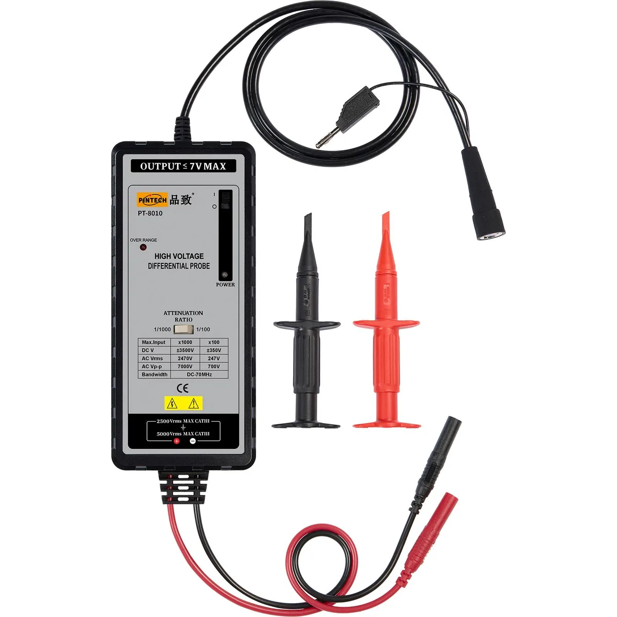 Pintech Pintech PT-8010 Differential Probe 7000V 70MHz 100X/1000X BNC — product photo