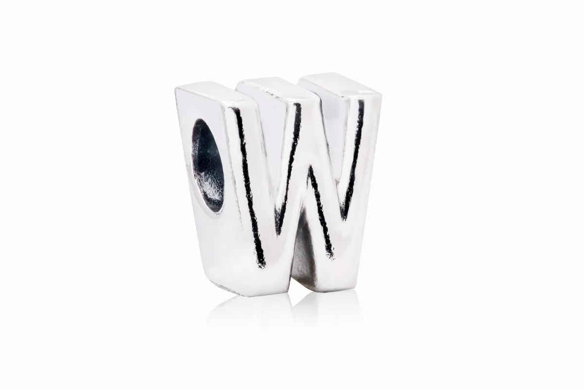 PANDORA PANDORA Letter W Charm Sterling Silver Charm — product photo