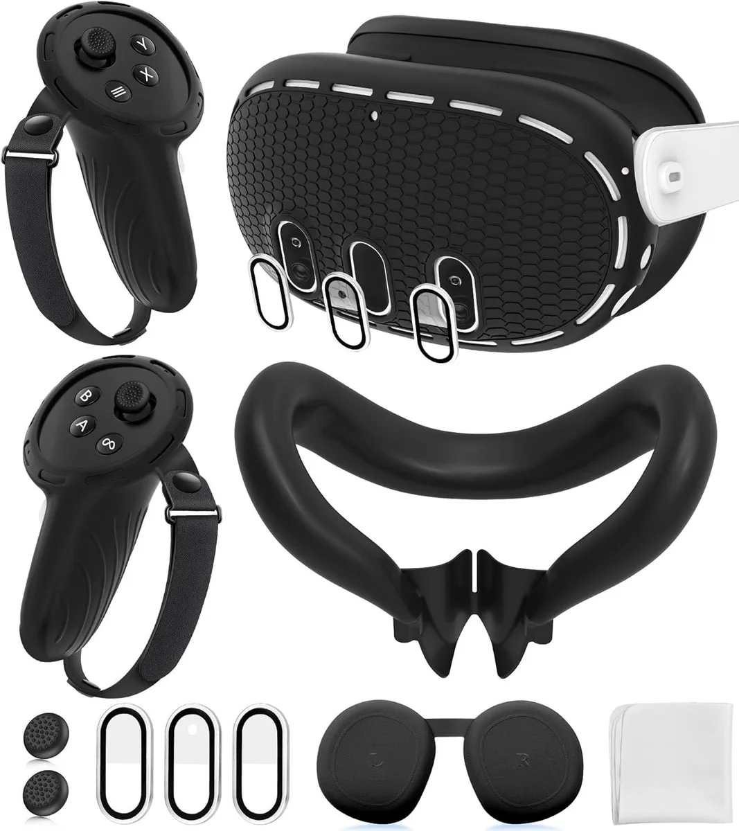 BONAEVER BONAEVER Silicone Cover Set for Meta Quest 3, Black — product photo