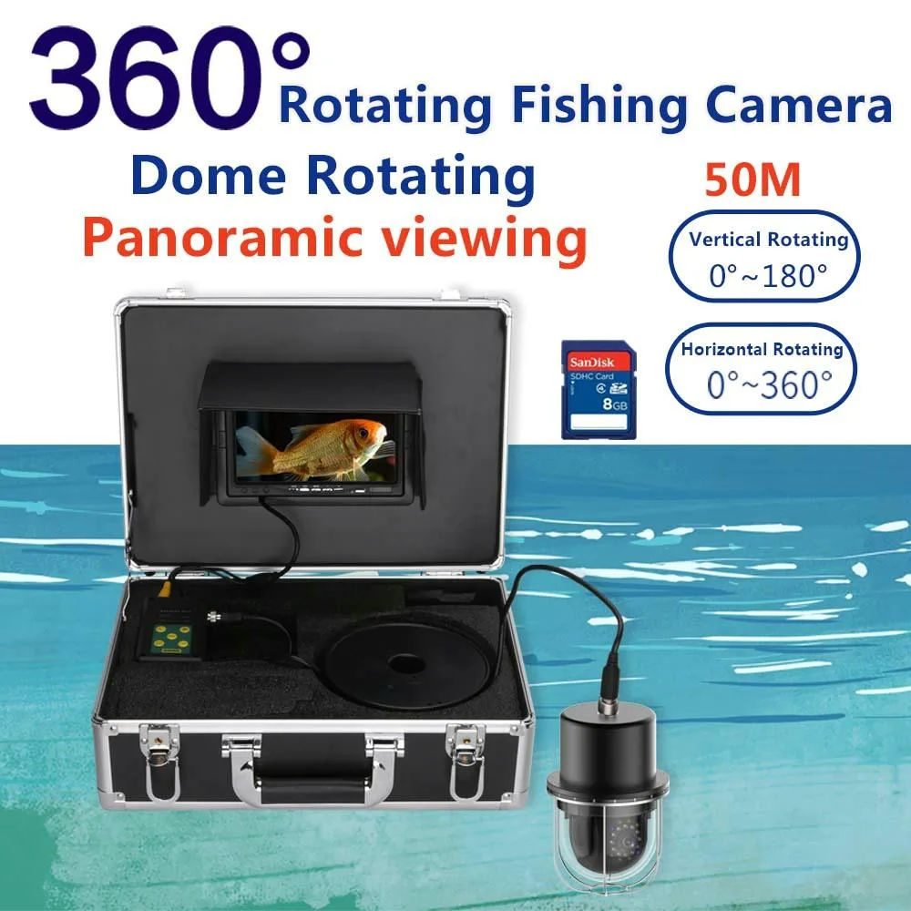 China Bks China Bks underwater fishing camera 100m 328ft 20 LEDs 360° rotating dome DVR 8GB TF card — product photo