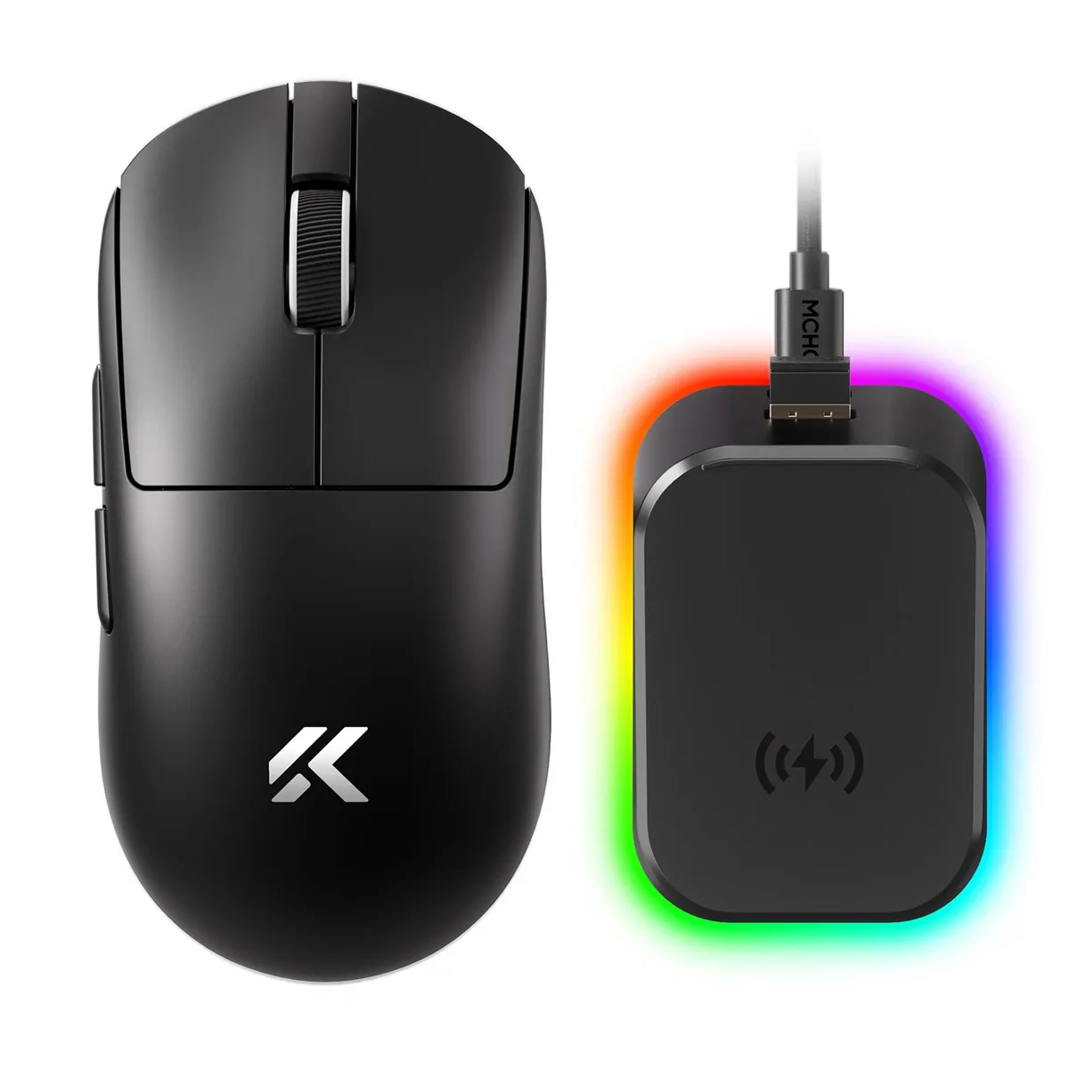 Audiovox - Generic Audiovox - Generic MCHOSE A7 V2 Ultra+ Gaming Mouse 59g PAW3395 26K DPI Black — product photo