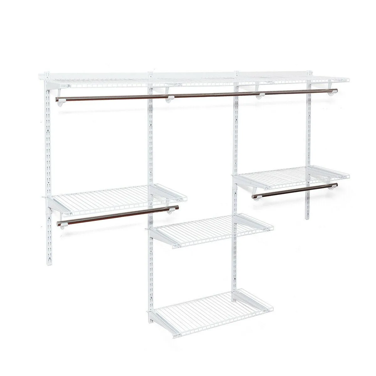SlickBlue SlickBlue Adjustable Wall-Mounted Closet Rack with Shelf White 72L x 26W x 60.5H — product photo