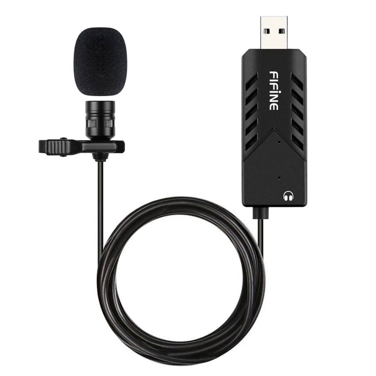  FIFINE K053 USB Lavalier Microphone with Sound Card — product photo