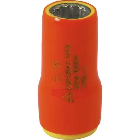 5/16 inch 12-point insulated socket with orange and yellow safety layers