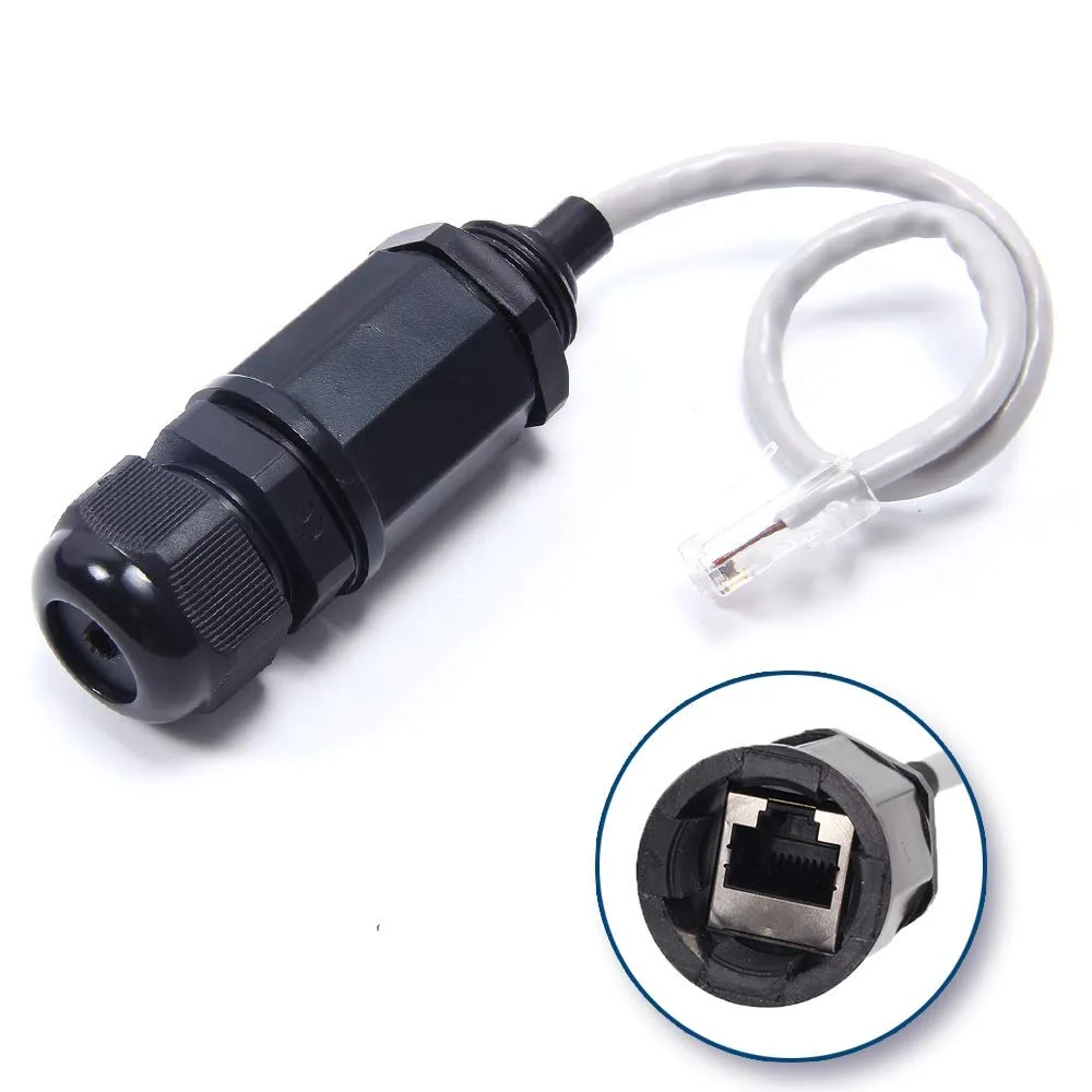 TeKit TeKit RJ45M22 IP67 waterproof RJ45 coupler 20 cm cable wired accessory — product photo