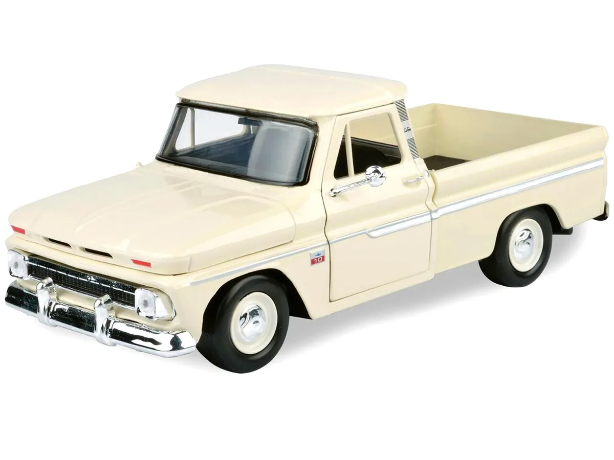 MOTORMAX MOTORMAX 1966 Chevrolet C10 Fleetside Pickup Cream 1/24 Diecast Vehicle — product photo