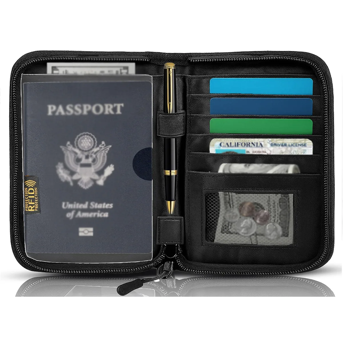  EPIMA Passport Holder for Travel RFID Blocking Wallet Black — product photo