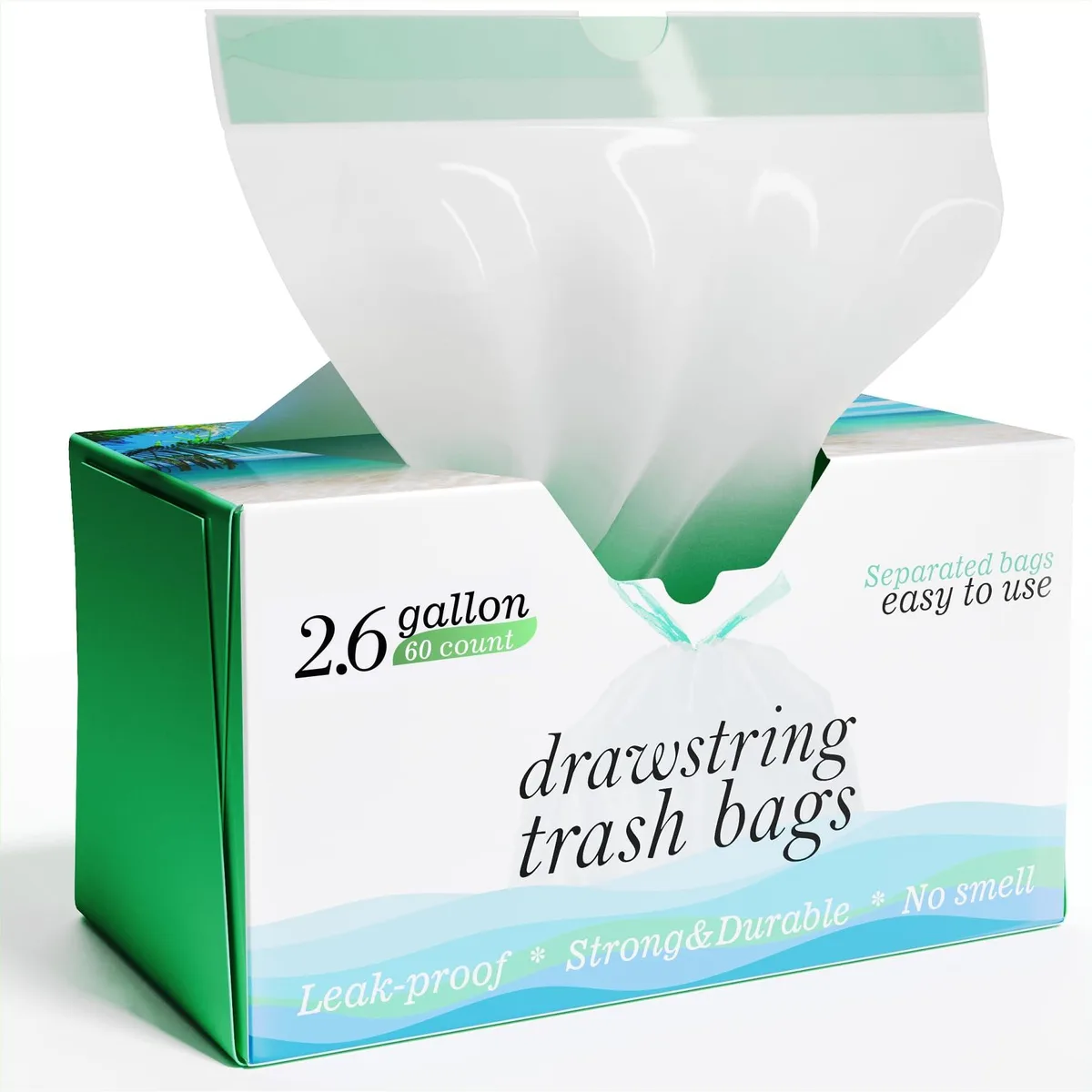 Bay Ridge Laguna TB2026 2.6 Gallon Garbage Bags 17" x 17" 60 Count .43 Mil — product photo