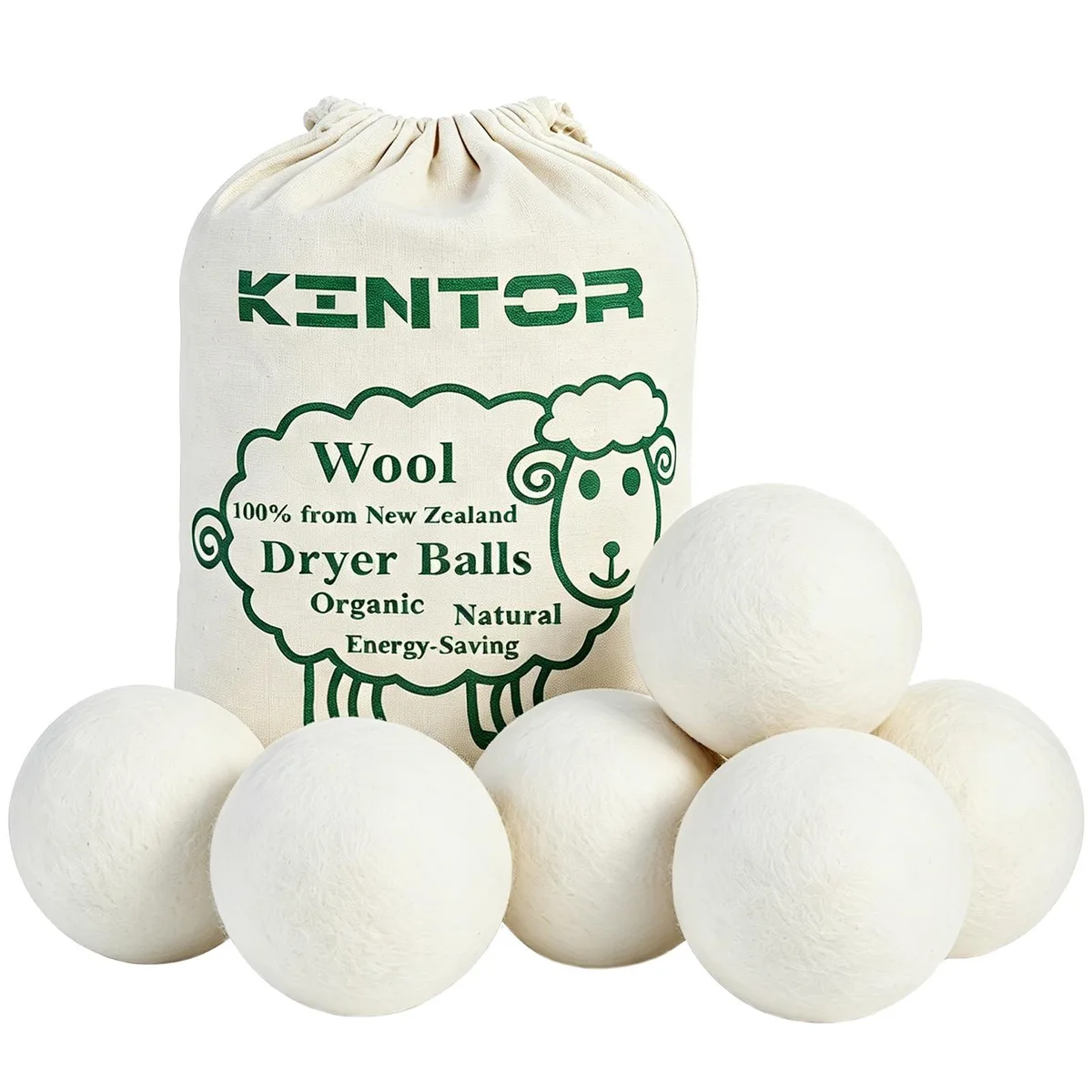  KINTOR HGQ001 Wool Dryer Balls XL 6-Pack dryer accessory — product photo