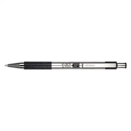 Zebra Pen Corporation Zebra Pen Corporation 27111 F-301 Ballpoint Pen .7mm Stainless Steel Black — product photo
