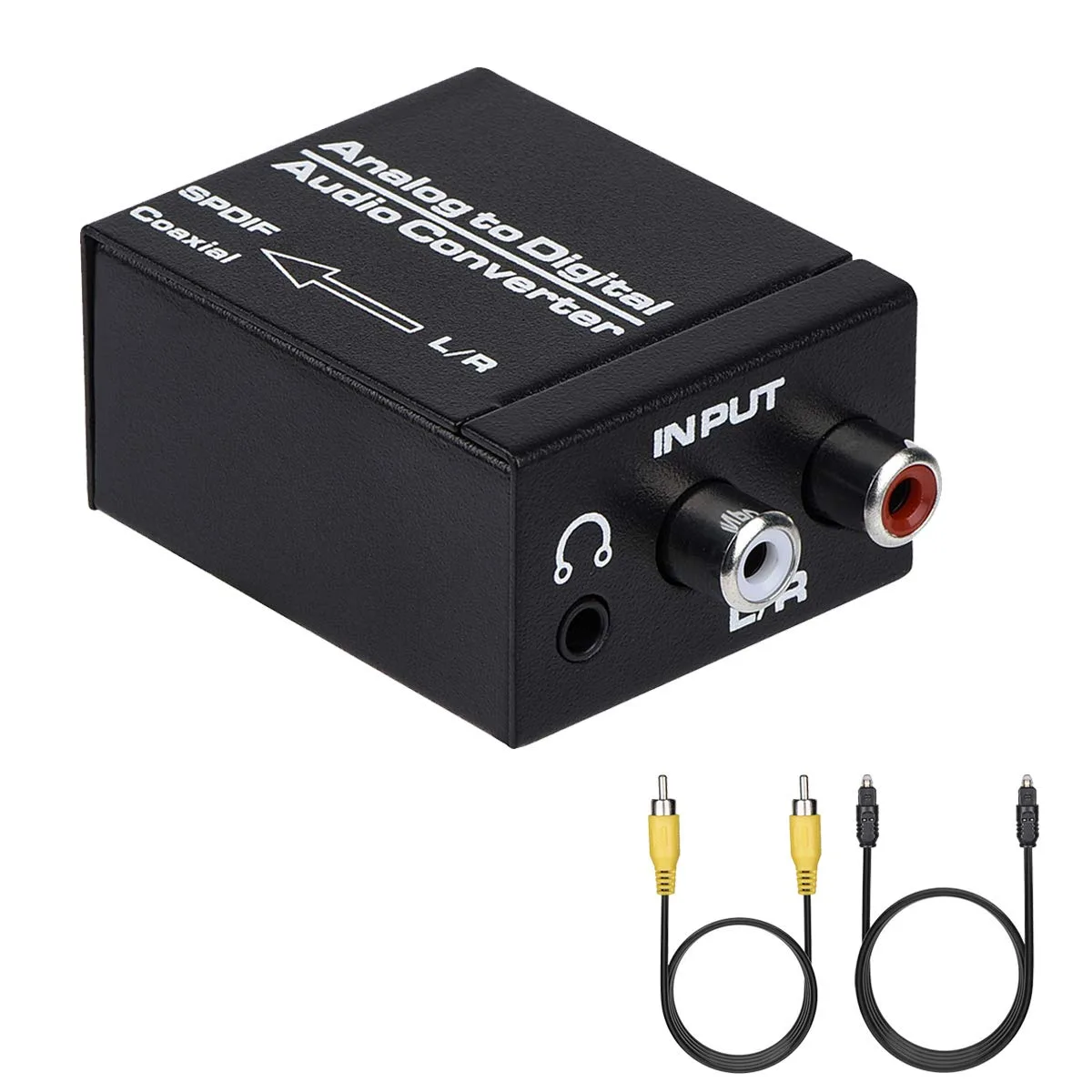 Funcool Funcool Analog to Digital Audio Converter 48 KHz 24-bit with Optical Coaxial Cables Remote — product photo