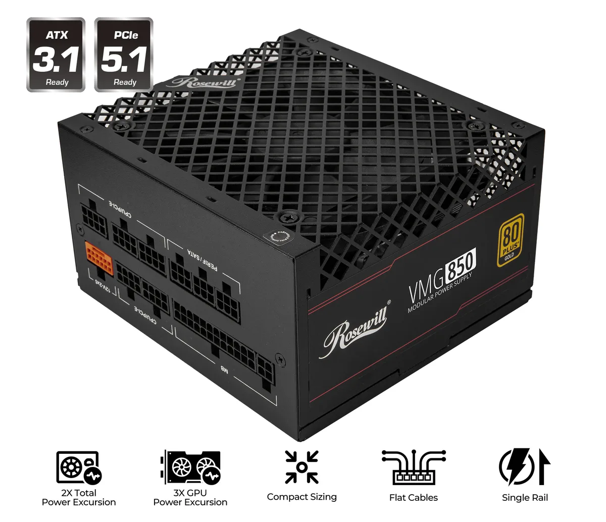 Rosewill Rosewill VMG850 850W ATX 3.1 power supply — product photo